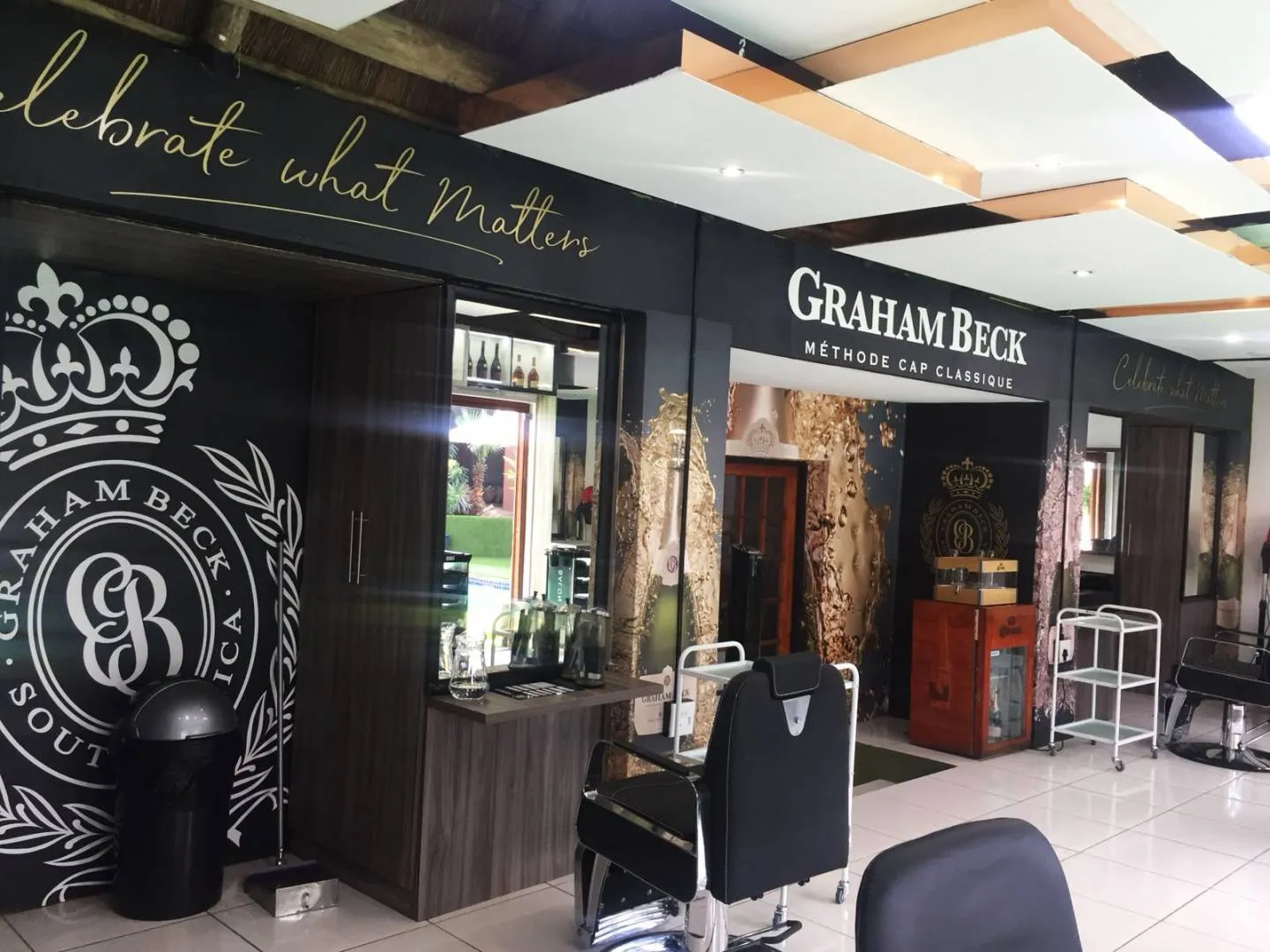 Custom barber shop branding — Graham Beck — signage and branding by Stiek Industries