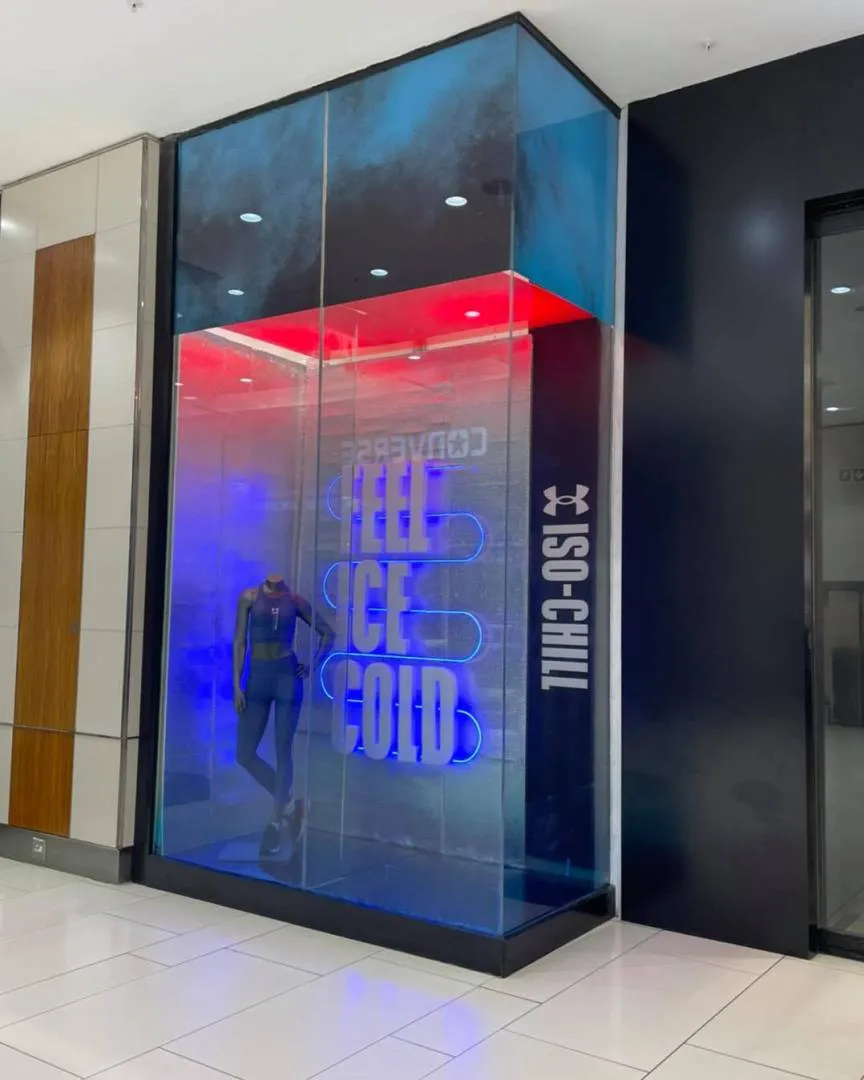 Shopfront window — Under Armour — signage and branding by Stiek Industries