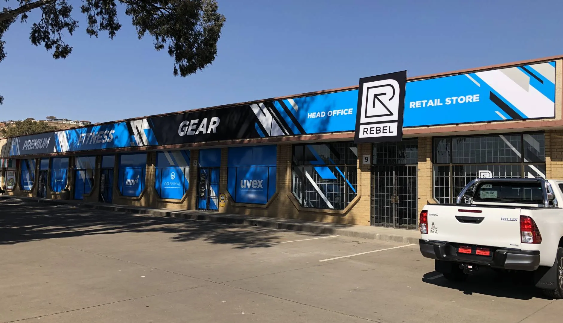 Shopfront windows — Rebel — signage and branding by Stiek Industries