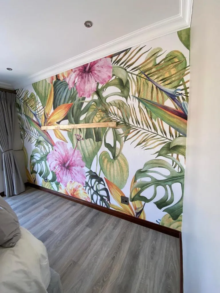 Floral wallpaper — signage and branding by Stiek Industries