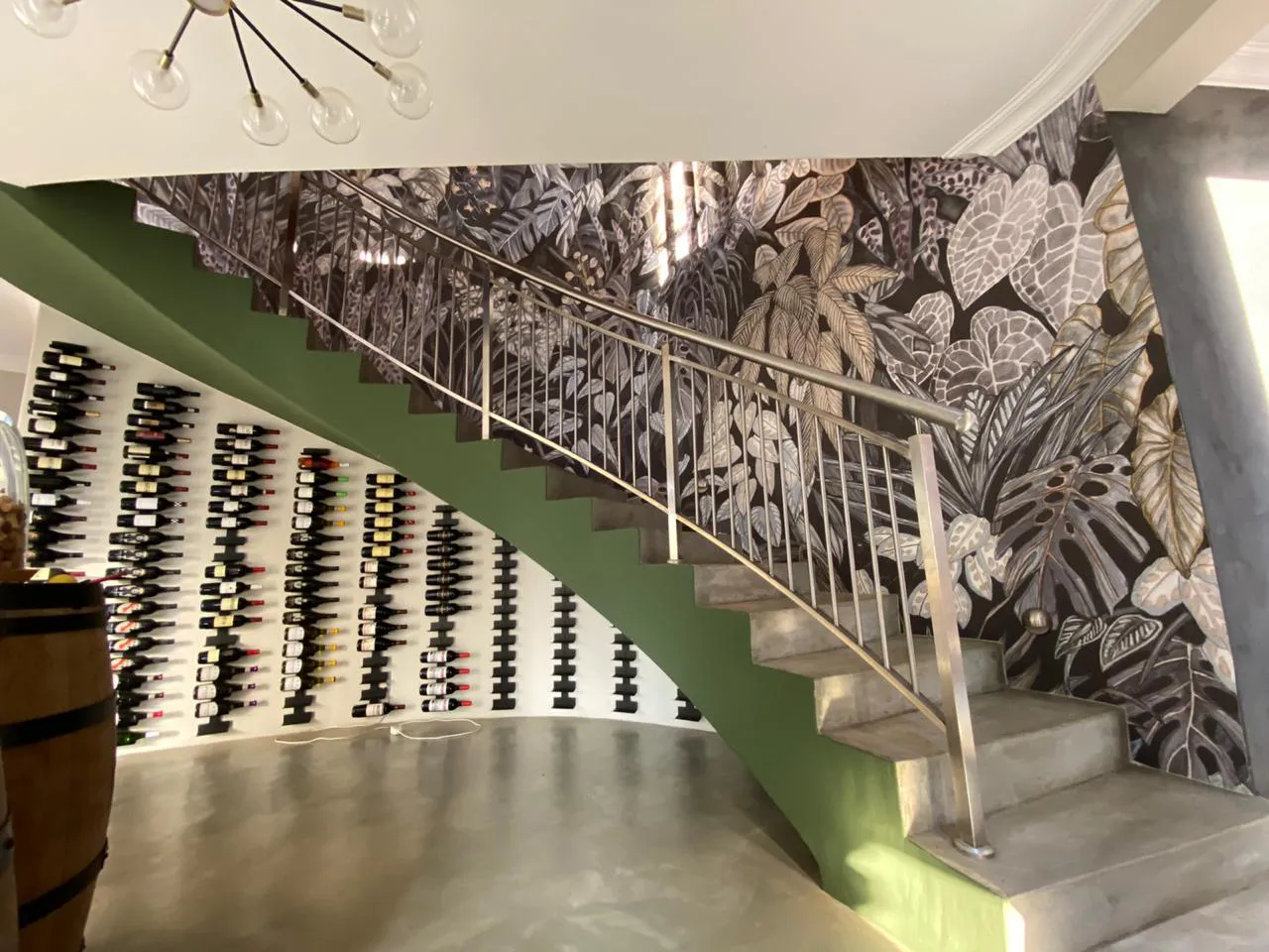Staircase wallpaper — signage and branding by Stiek Industries