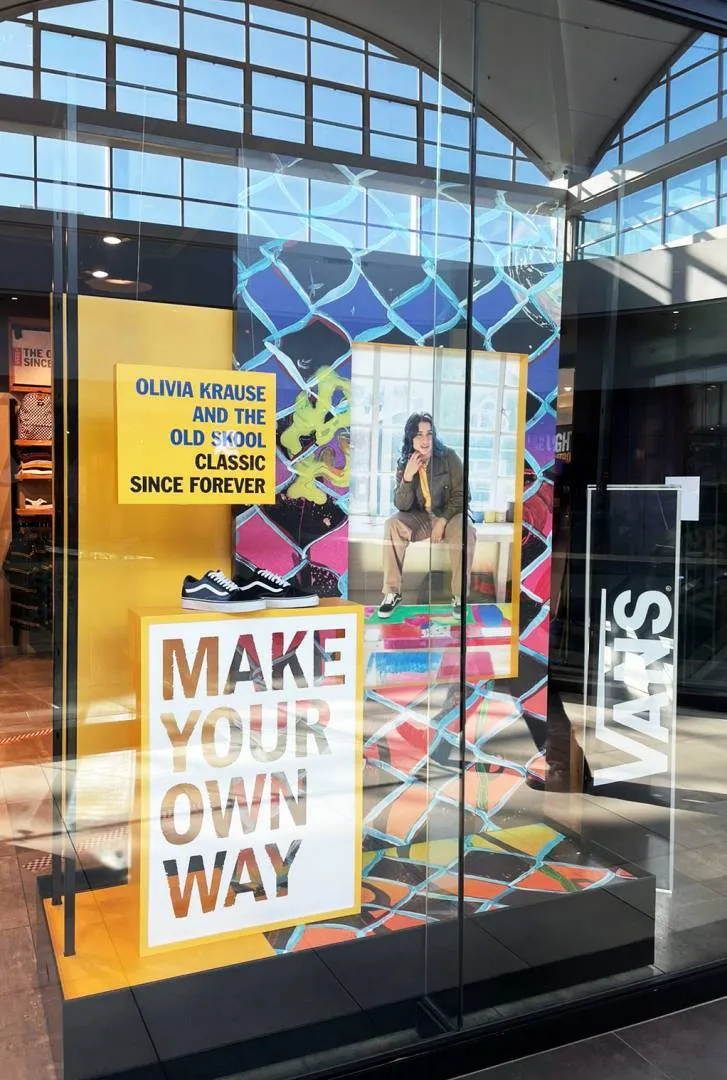 Window display — Vans footwear — signage and branding by Stiek Industries