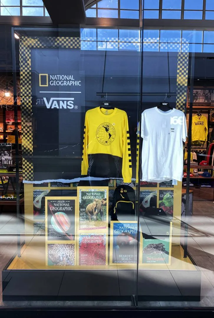 Window display — Vans x National Geographic — signage and branding by Stiek Industries
